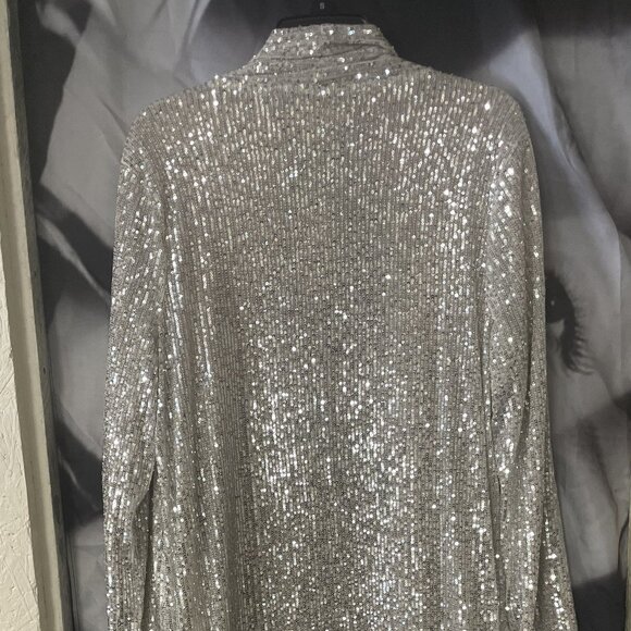 BB Dakota Steve Madden Silver Sequin Duster Nwt - Picture 2 of 4